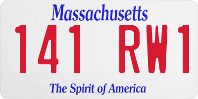 MA license plate 141RW1