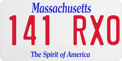 MA license plate 141RX0