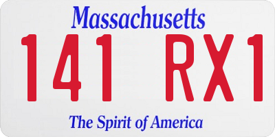 MA license plate 141RX1