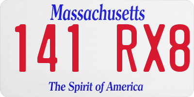 MA license plate 141RX8