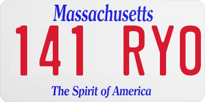 MA license plate 141RY0