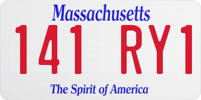 MA license plate 141RY1