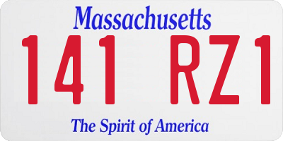 MA license plate 141RZ1