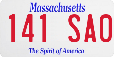 MA license plate 141SA0