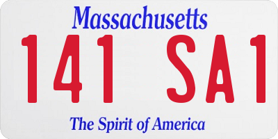 MA license plate 141SA1