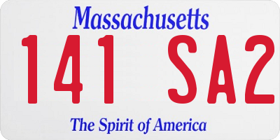 MA license plate 141SA2