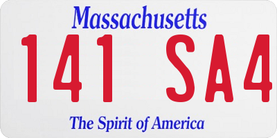 MA license plate 141SA4