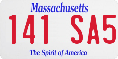 MA license plate 141SA5