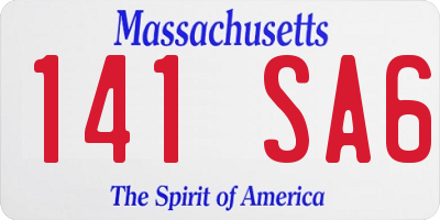 MA license plate 141SA6
