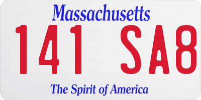 MA license plate 141SA8