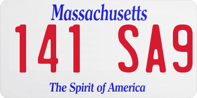 MA license plate 141SA9