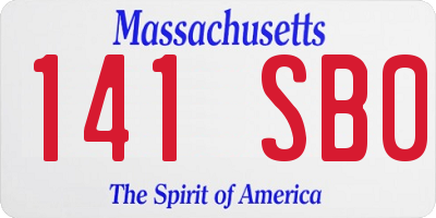 MA license plate 141SB0