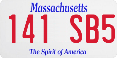 MA license plate 141SB5