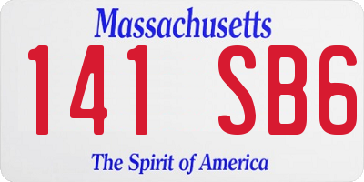 MA license plate 141SB6