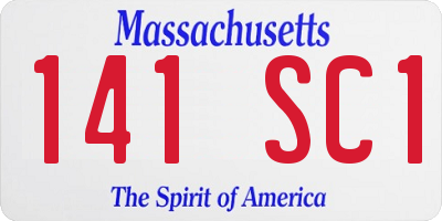 MA license plate 141SC1