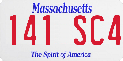 MA license plate 141SC4