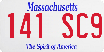 MA license plate 141SC9