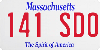 MA license plate 141SD0