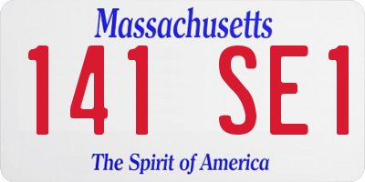 MA license plate 141SE1