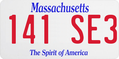 MA license plate 141SE3