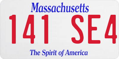 MA license plate 141SE4