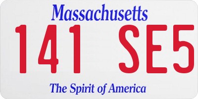 MA license plate 141SE5