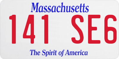 MA license plate 141SE6