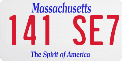 MA license plate 141SE7
