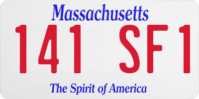 MA license plate 141SF1