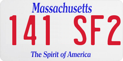 MA license plate 141SF2