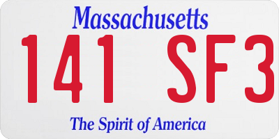 MA license plate 141SF3