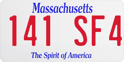 MA license plate 141SF4