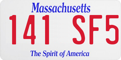 MA license plate 141SF5