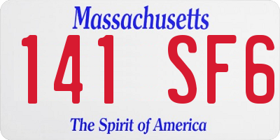 MA license plate 141SF6