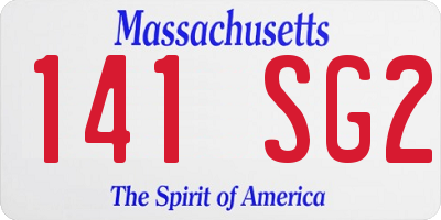 MA license plate 141SG2