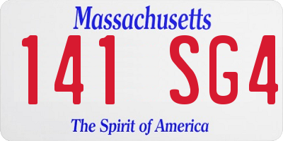 MA license plate 141SG4