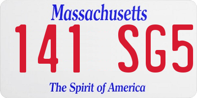 MA license plate 141SG5