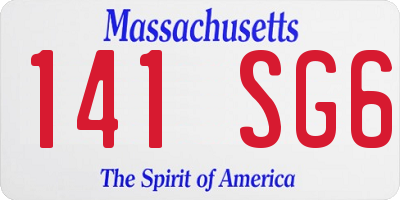 MA license plate 141SG6