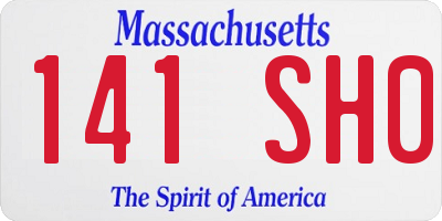 MA license plate 141SH0