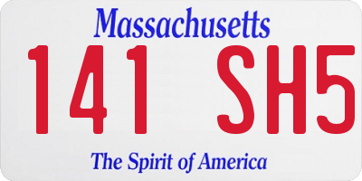 MA license plate 141SH5
