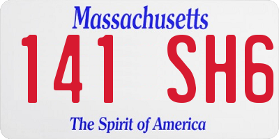 MA license plate 141SH6