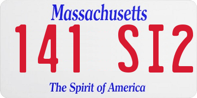 MA license plate 141SI2