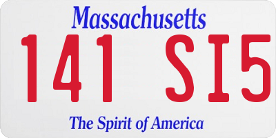 MA license plate 141SI5