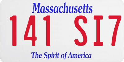 MA license plate 141SI7