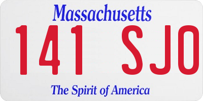 MA license plate 141SJ0