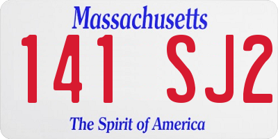MA license plate 141SJ2
