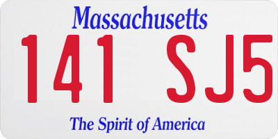 MA license plate 141SJ5