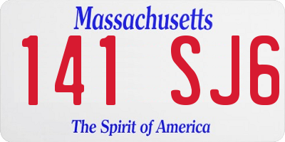 MA license plate 141SJ6