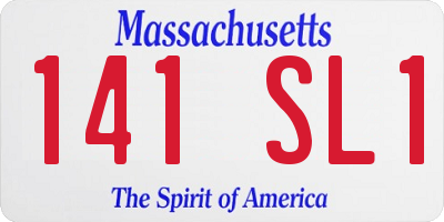 MA license plate 141SL1