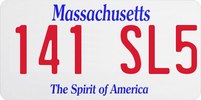 MA license plate 141SL5
